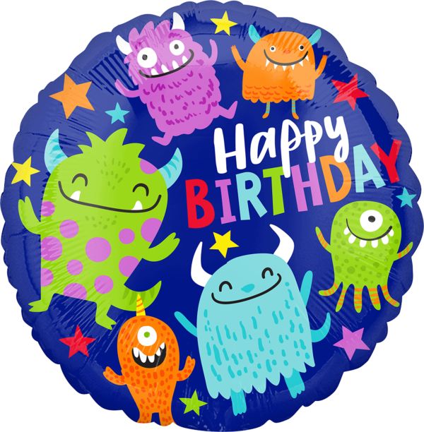 Happy Birthday kleiner Monster Folienballon 45cm