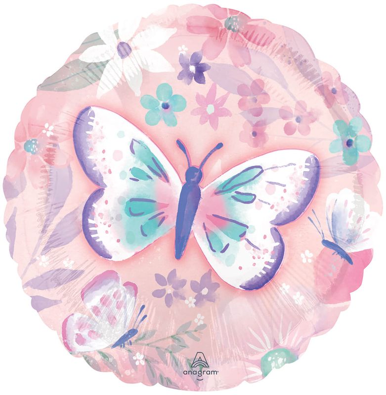 Schmetterling rosa Folienballon 45cm