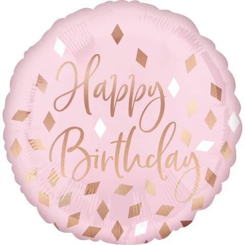 Happy Birthday rosa Folienballon 45cm
