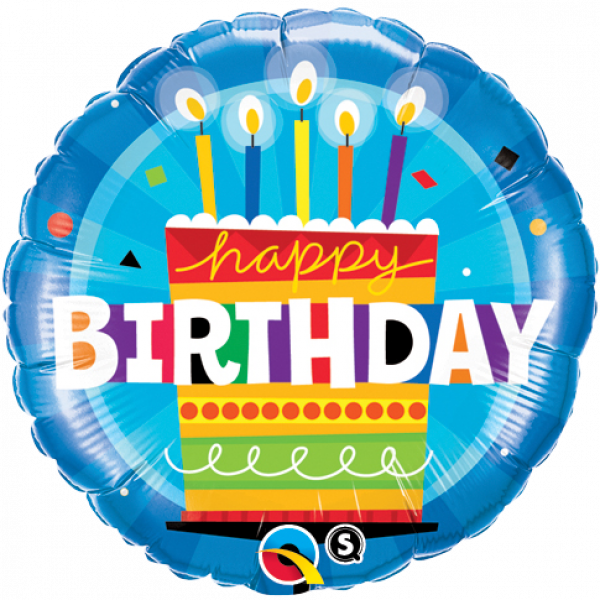 Happy Birthday Torte mit Kerzen Folienballon 45cm