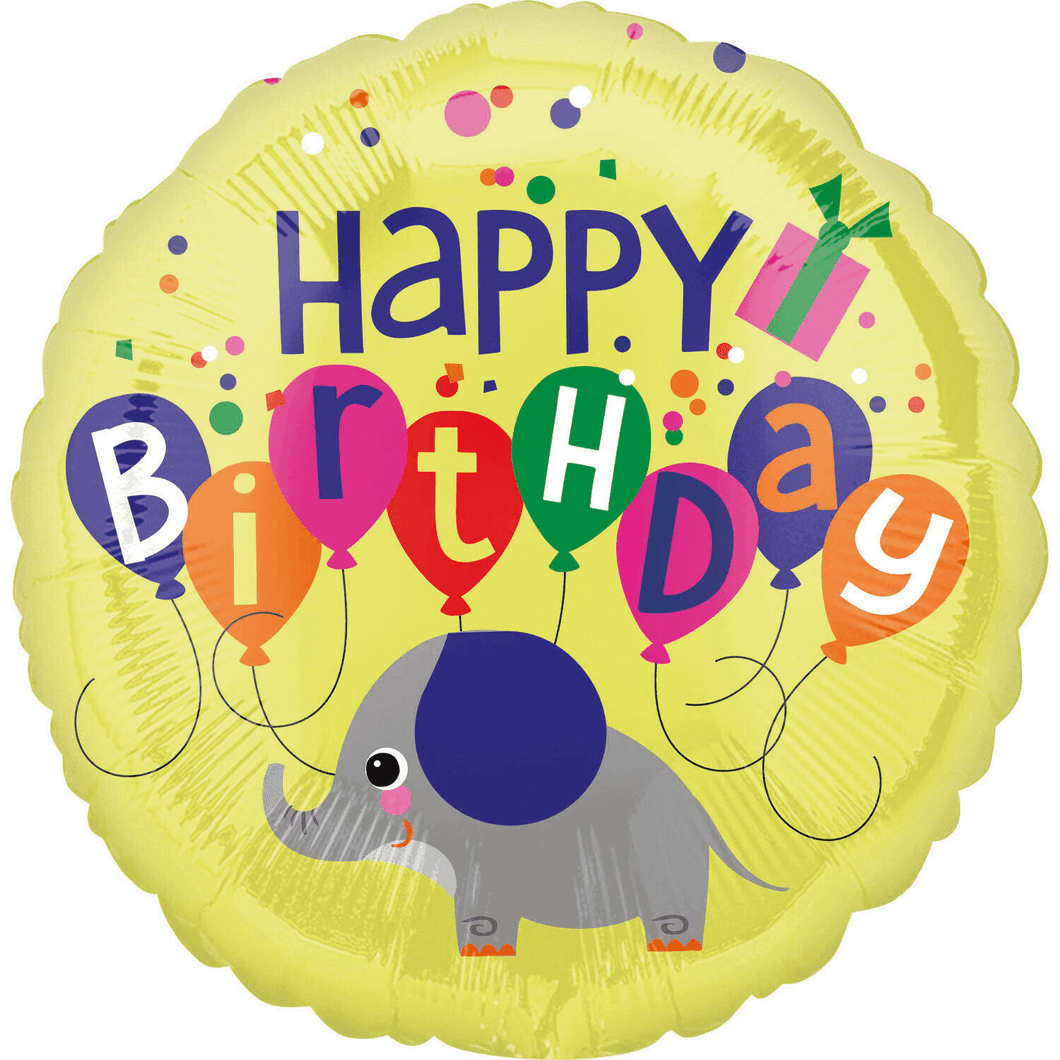 Happy Birthday Elefant Folienballon 45cm
