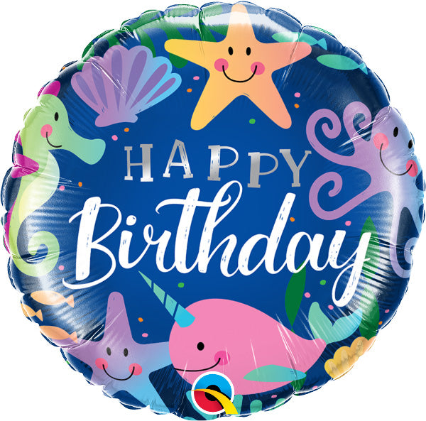 Happy Birthday  Unter Wasser Folienballon 45cm